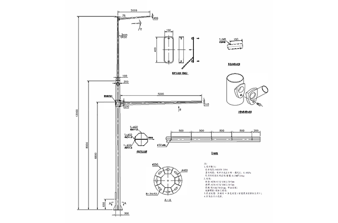 多功能桿（單挑臂+標(biāo)志牌）