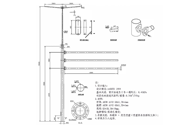 多功能桿（雙挑臂+標(biāo)志牌）