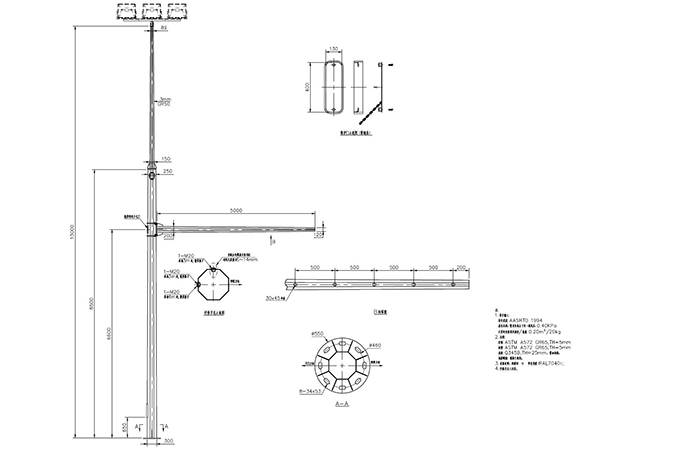 多功能桿（3火投光燈+紅綠燈）